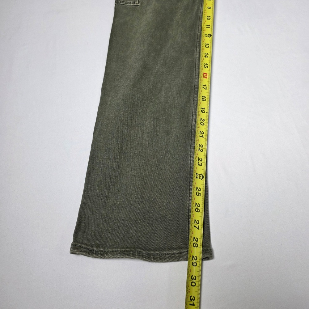 Hollister Cargo Dad Jeans Women 23S Olive Green‎ Ultra High-Rise Vintage Stretch - Picture 5 of 13